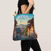 Seoul Bukchon Zuid-Korea Zonsondergang Tote Bag (Dichtbij)