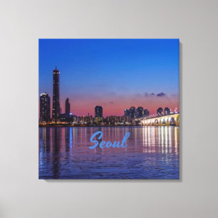 Seoul Capital of South Korea City Skyline Canvas Afdruk