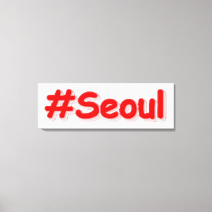 "#Seoul" Cute Design. Bestel nu Canvas Afdruk