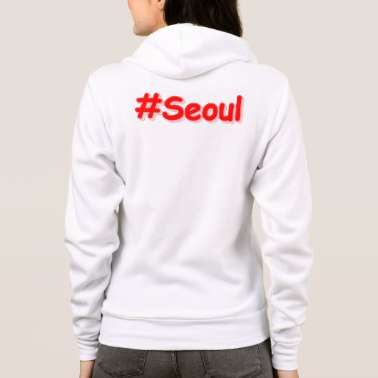 "#Seoul" Cute Design. Bestel nu Hoodie (Achterkant)