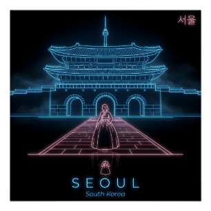 Seoul Hanbok- Gyeongbokgung Paleis-Zuid-Korea Perfect Poster