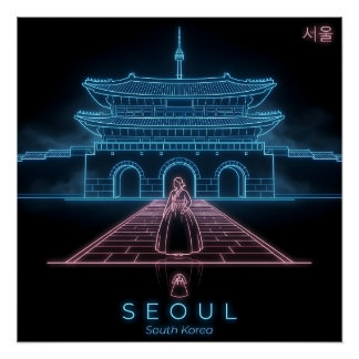 Seoul Hanbok- Gyeongbokgung Paleis-Zuid-Korea Perfect Poster