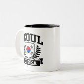 Seoul Korea Tweekleurige Koffiemok (Voorkant links)
