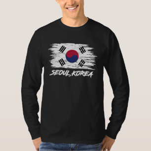 Seoul Korea Vlag Retro Zuid-Korea Land Fan Kor T-shirt