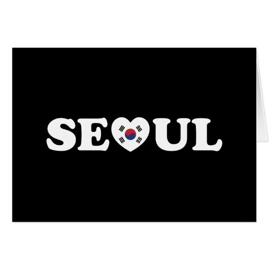 Seoul Liefde Hart Taegeukgi Vlag Kaart (Voorkant Horizontaal)