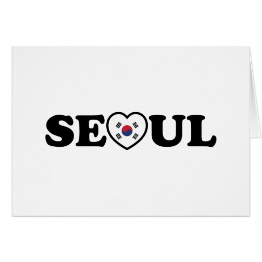 Seoul Liefde Hart Taegeukgi Vlag Kaart (Voorkant Horizontaal)