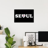 Seoul Liefde Hart Taegeukgi Vlag Poster (Thuiskantoor)
