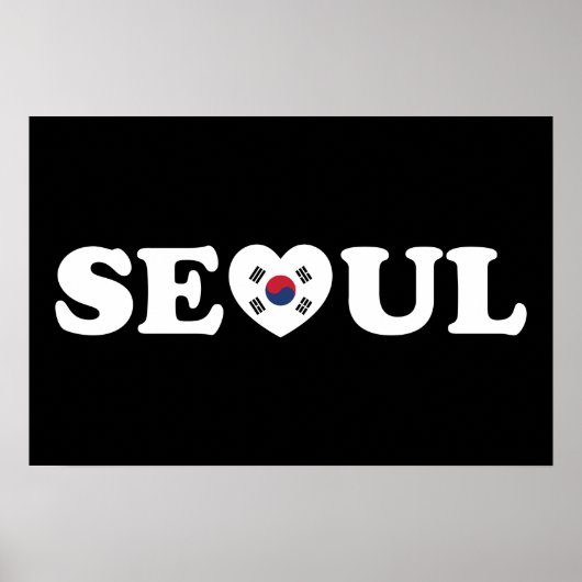 Seoul Liefde Hart Taegeukgi Vlag Poster (Voorkant)