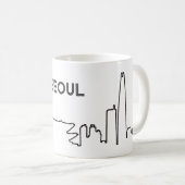 Seoul lijn illustratie koffiemok (Voorkant rechts)