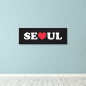 Seoul Love Heart Canvas Afdruk (Insitu (Houten vloer))