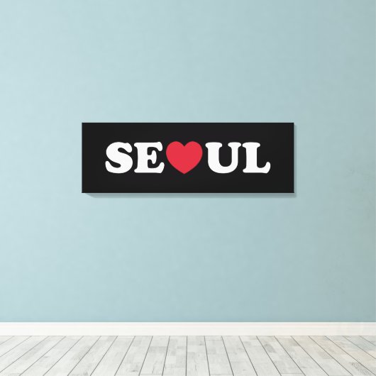 Seoul Love Heart Canvas Afdruk (Insitu (Houten vloer))