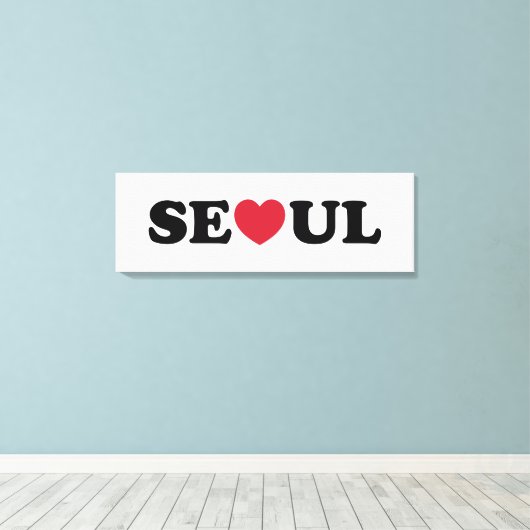 Seoul Love Heart Canvas Afdruk (Insitu (Houten vloer))