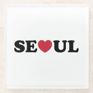 Seoul Love Heart Glazen Onderzetter