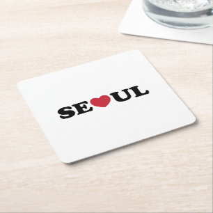 Seoul Love Heart Kartonnen Onderzetters