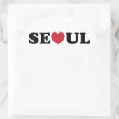 Seoul Love Heart Ovale Sticker (Tas)