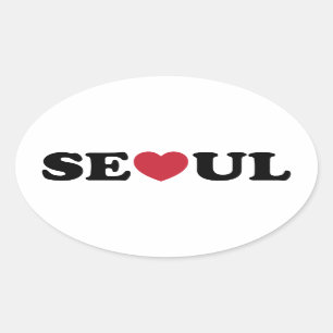 Seoul Love Heart Ovale Sticker