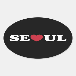 Seoul Love Heart Ovale Sticker