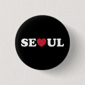 Seoul Love Heart Ronde Button 3,2 Cm (Voorkant)
