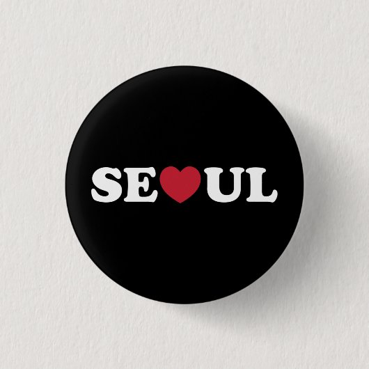Seoul Love Heart Ronde Button 3,2 Cm (Voorkant)