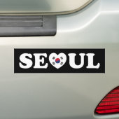 Seoul Love Heart Taegeukgi Flag Bumpersticker (Op auto)