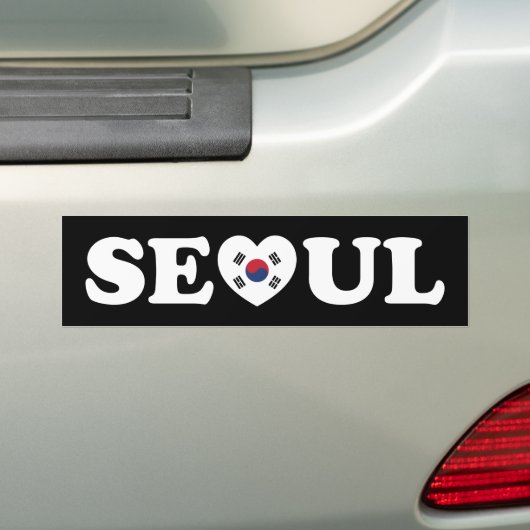 Seoul Love Heart Taegeukgi Flag Bumpersticker (Op auto)