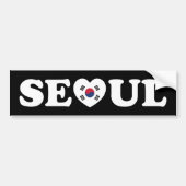 Seoul Love Heart Taegeukgi Flag Bumpersticker (Voorkant)