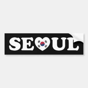 Seoul Love Heart Taegeukgi Flag Bumpersticker