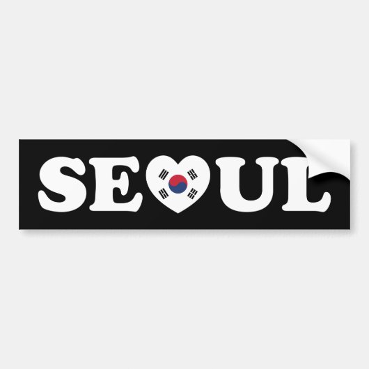 Seoul Love Heart Taegeukgi Flag Bumpersticker (Voorkant)