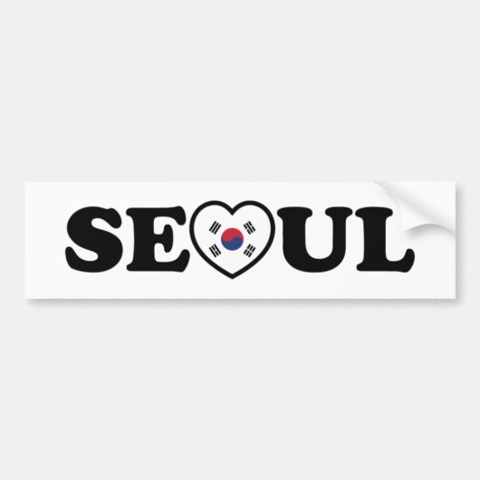 Seoul Love Heart Taegeukgi Flag Bumpersticker (Voorkant)