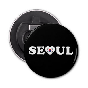 Seoul Love Heart Taegeukgi Flag Button Flesopener