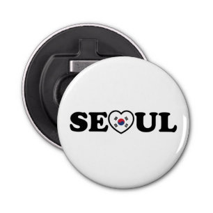 Seoul Love Heart Taegeukgi Flag Button Flesopener