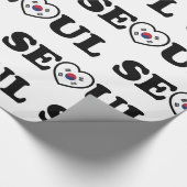 Seoul Love Heart Taegeukgi Flag Cadeaupapier (Hoek)