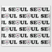 Seoul Love Heart Taegeukgi Flag Cadeaupapier (Vlak)