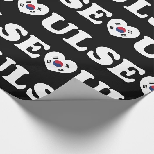 Seoul Love Heart Taegeukgi Flag Cadeaupapier (Hoek)