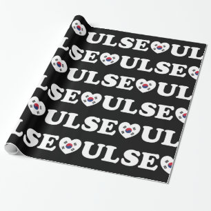 Seoul Love Heart Taegeukgi Flag Cadeaupapier
