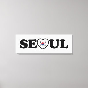 Seoul Love Heart Taegeukgi Flag Canvas Afdruk