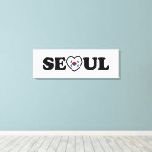 Seoul Love Heart Taegeukgi Flag Canvas Afdruk (Insitu (Houten vloer))