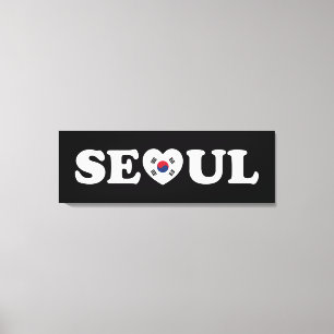 Seoul Love Heart Taegeukgi Flag Canvas Afdruk