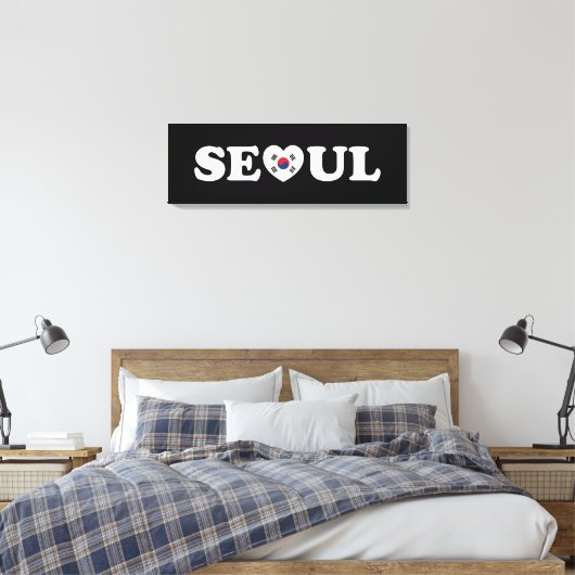 Seoul Love Heart Taegeukgi Flag Canvas Afdruk (Insitu (Slaapkamer))