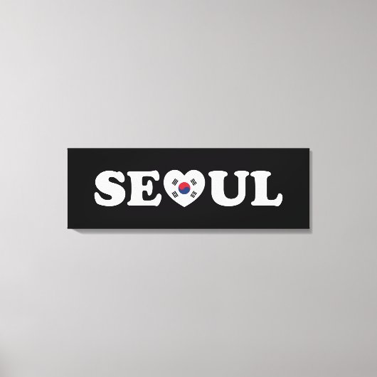 Seoul Love Heart Taegeukgi Flag Canvas Afdruk (Voorkant)