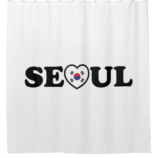 Seoul Love Heart Taegeukgi Flag Douchegordijn (Voorkant)