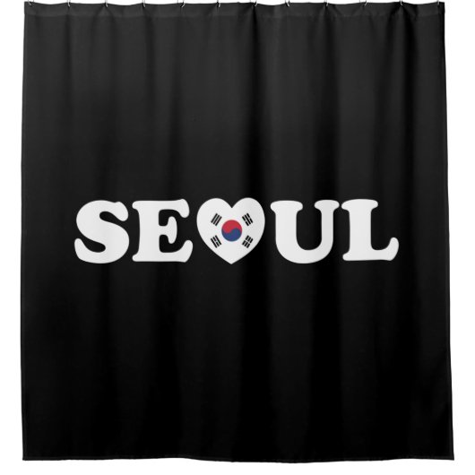 Seoul Love Heart Taegeukgi Flag Douchegordijn (Voorkant)