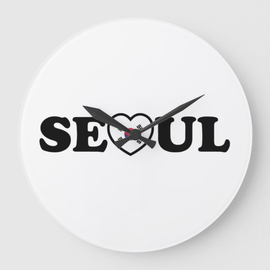 Seoul Love Heart Taegeukgi Flag Grote Klok (Voorkant)