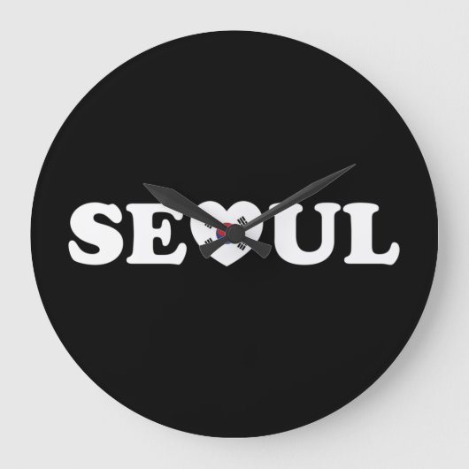 Seoul Love Heart Taegeukgi Flag Grote Klok (Voorkant)
