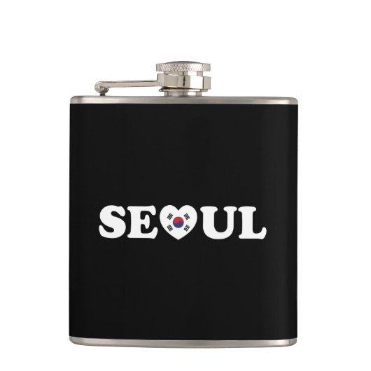Seoul Love Heart Taegeukgi Flag Heupfles (Voorkant)