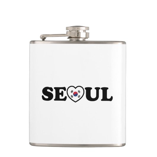 Seoul Love Heart Taegeukgi Flag Heupfles (Voorkant)