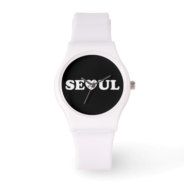 Seoul Love Heart Taegeukgi Flag Horloge (Voorkant)