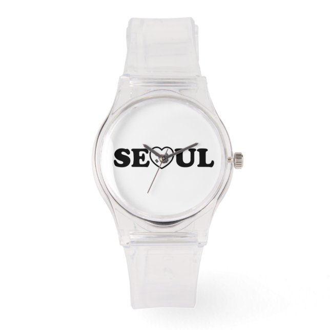 Seoul Love Heart Taegeukgi Flag Horloge (Voorkant)