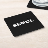 Seoul Love Heart Taegeukgi Flag Kartonnen Onderzetters (Schuin)
