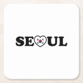 Seoul Love Heart Taegeukgi Flag Kartonnen Onderzetters (Voorkant)